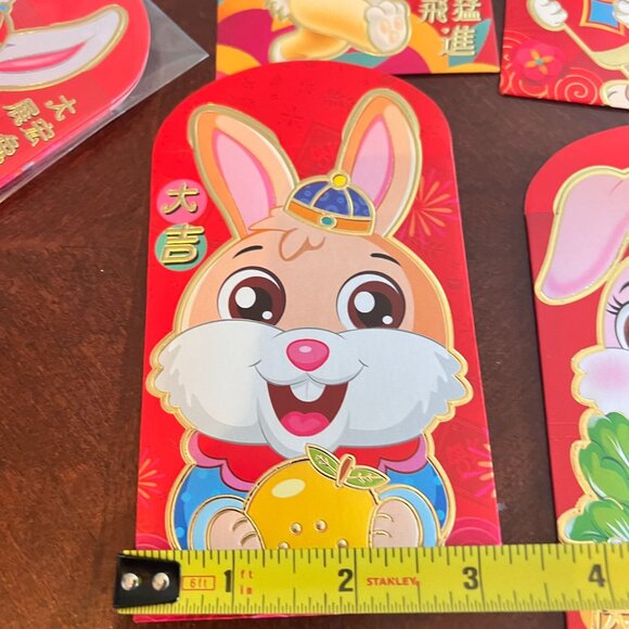 Red Chinese New Year Rabbit-Themed Lucky Money Envelopes 28 lot - Picture 9 of 11